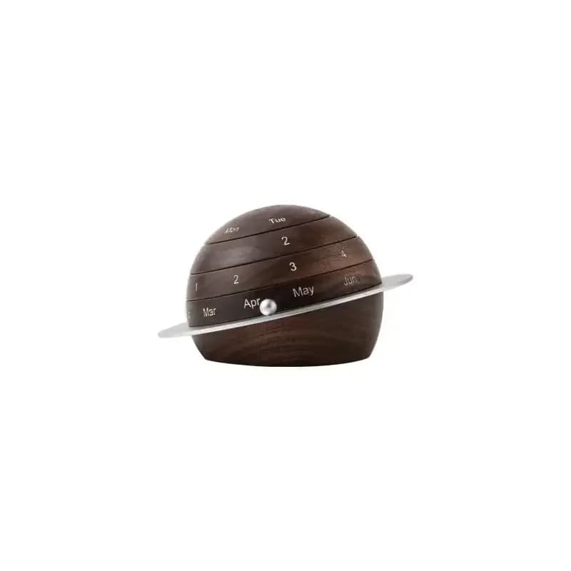 Designer Creative Planet Desk Calendar Wooden Perpetual Calendar Black Walnut Creative Ornament Gifts Gifts Can be Engraved