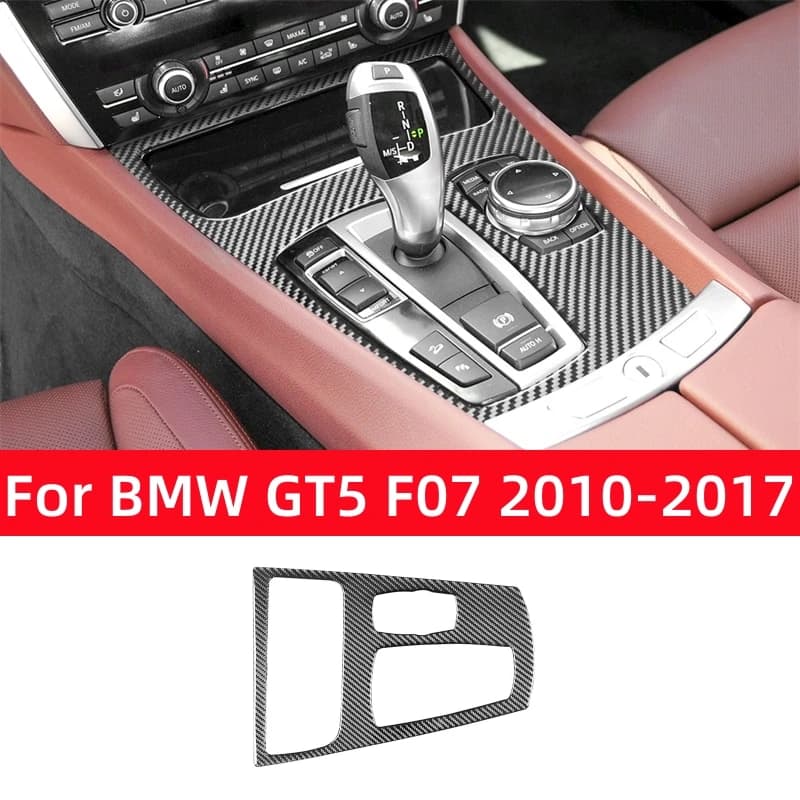 Carbon Fiber Interior for BMW 5 Series GT5 F07 2010-2017 Accessories Car Central Control Gear Shift Panel Trim Cover Stickers