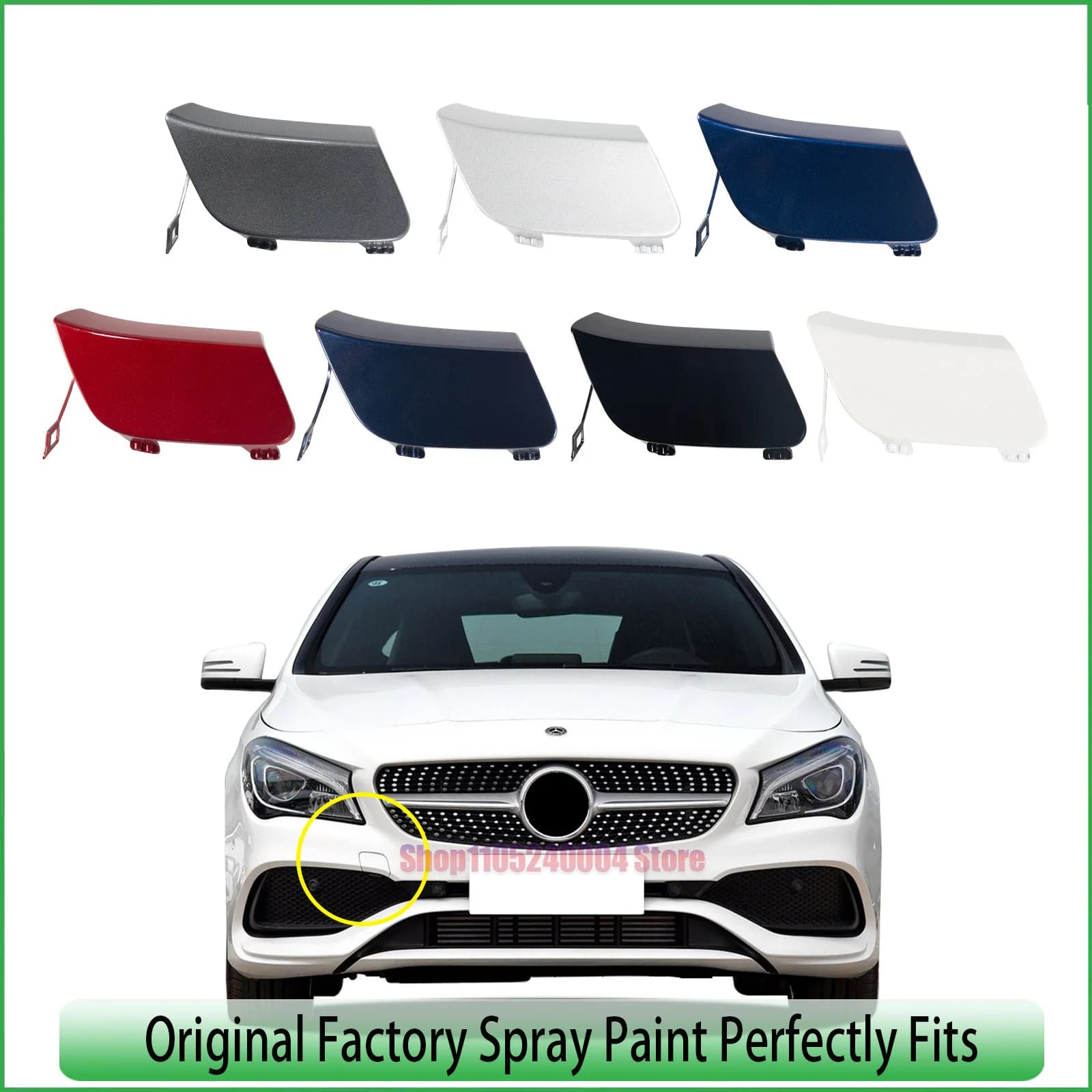 For Mercedes-Benz CLA Coupe W117 AMG Line 2016-2020 Front Bumper Tow Hook Cover Cap Genuine Part 1178856900