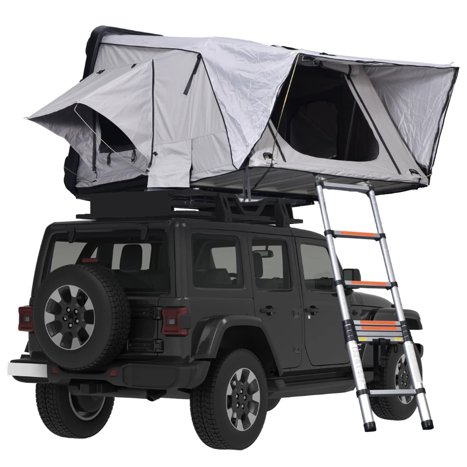 High Quality 2-Person SUV Truck Rooftop Tent Hard ABS Shell Aluminum Pole Straight Bracing Type Triple Layer Rip-Stop Waterproof