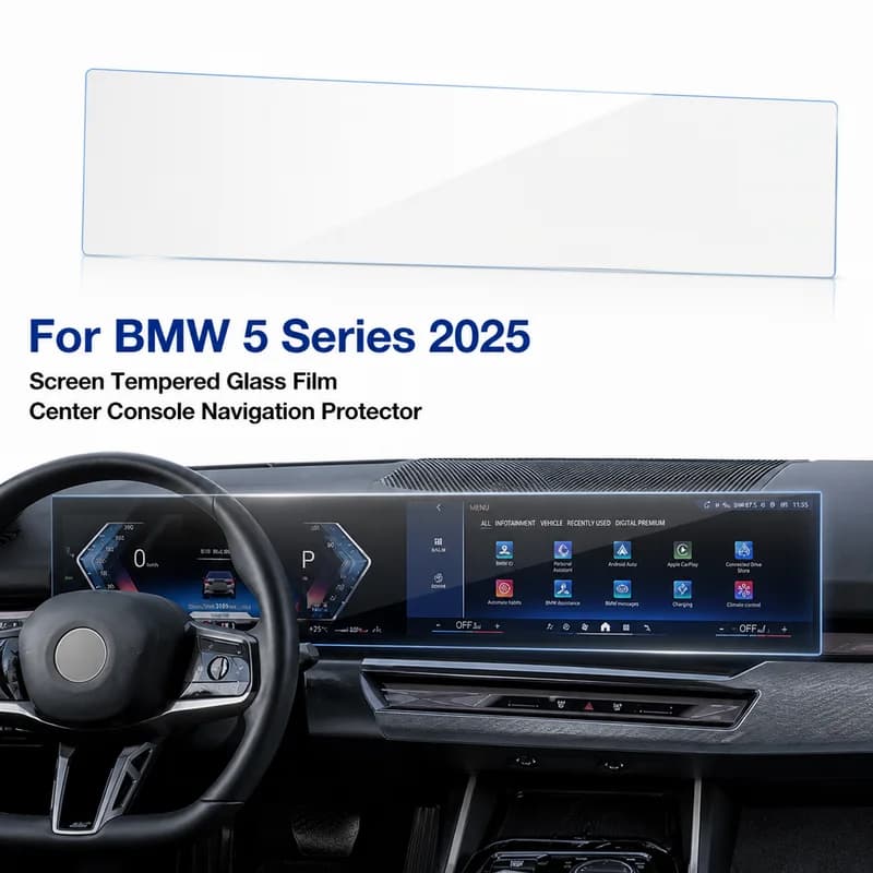 For BMW 5 Series 2025 Screen Tempered Glass Film, Center Console Navigation Protector, Interior Trim Protective Film Accessory