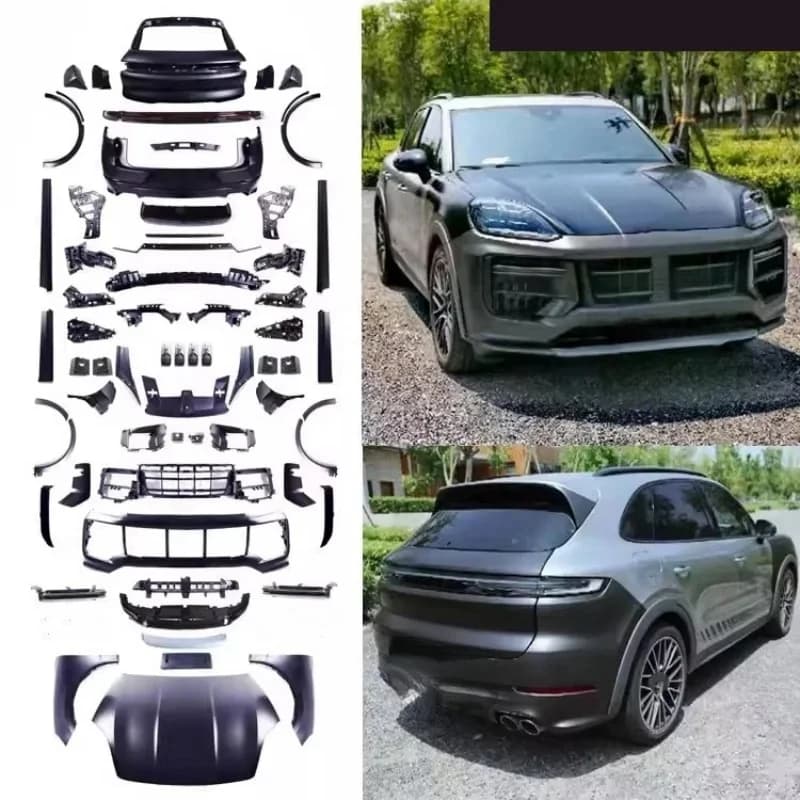 High Quality Upgrade 2024 Style Body Kit Front Rear Bumper Tailgate Hood Eyebrow Trim Surround For Porsche Cayenne 2011-2023