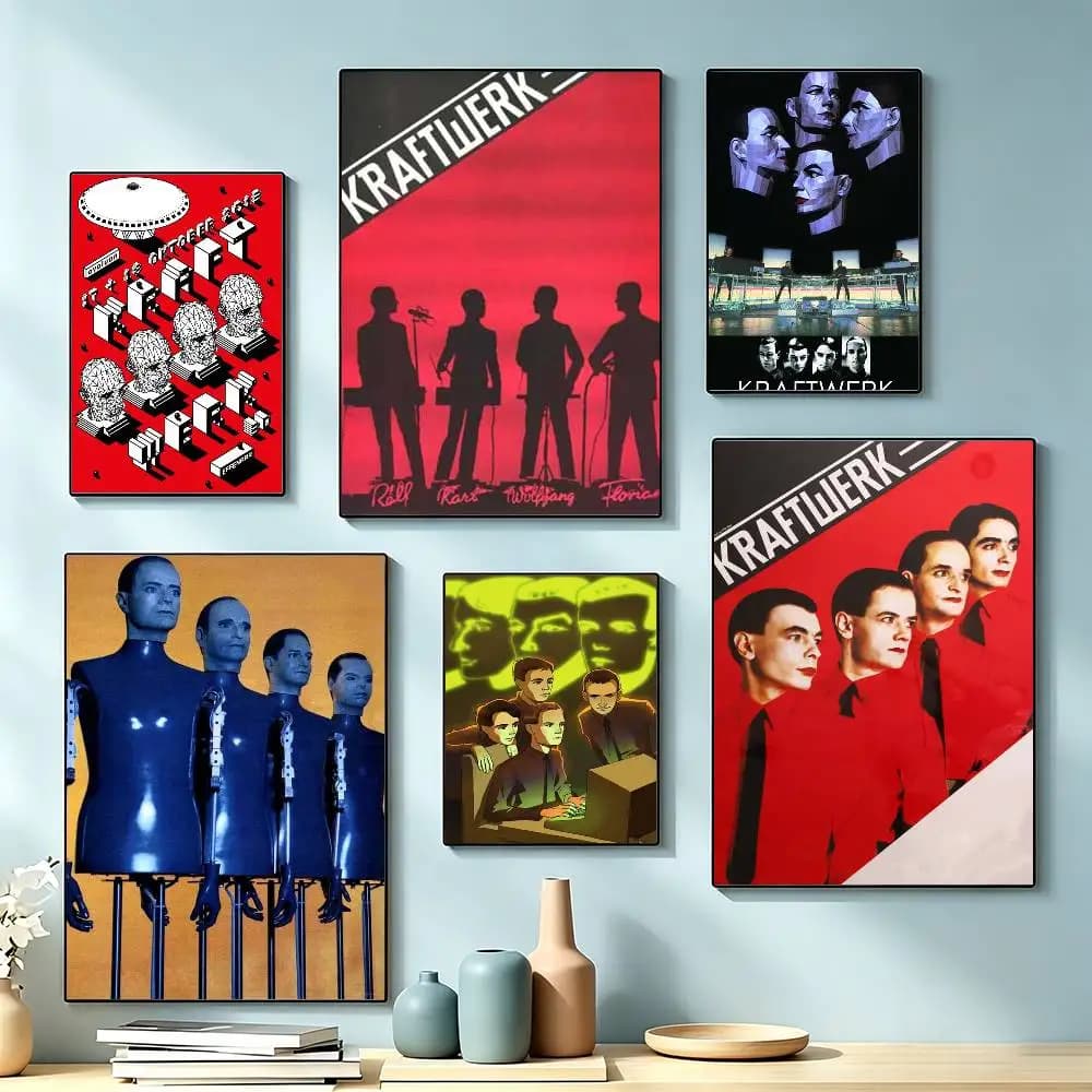 Band K-Kraftwerk Singer  Poster High Quality Dorm Living Room Aesthetic Wall Decoration Painting Stickers Gift