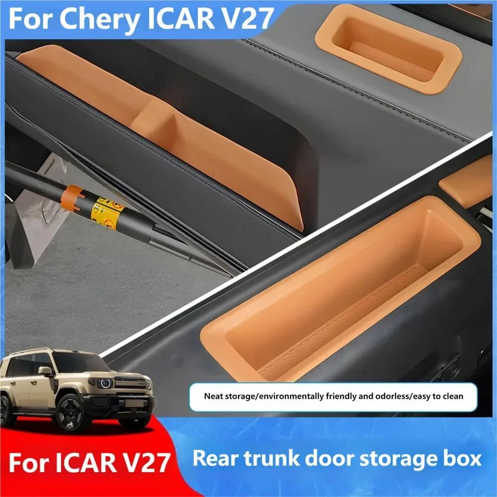 For Chery ICAR V27 2026 Silicone Trunk Storage Mat Left Right Side Storage Box  Cup Holder Mat Interior Accessories