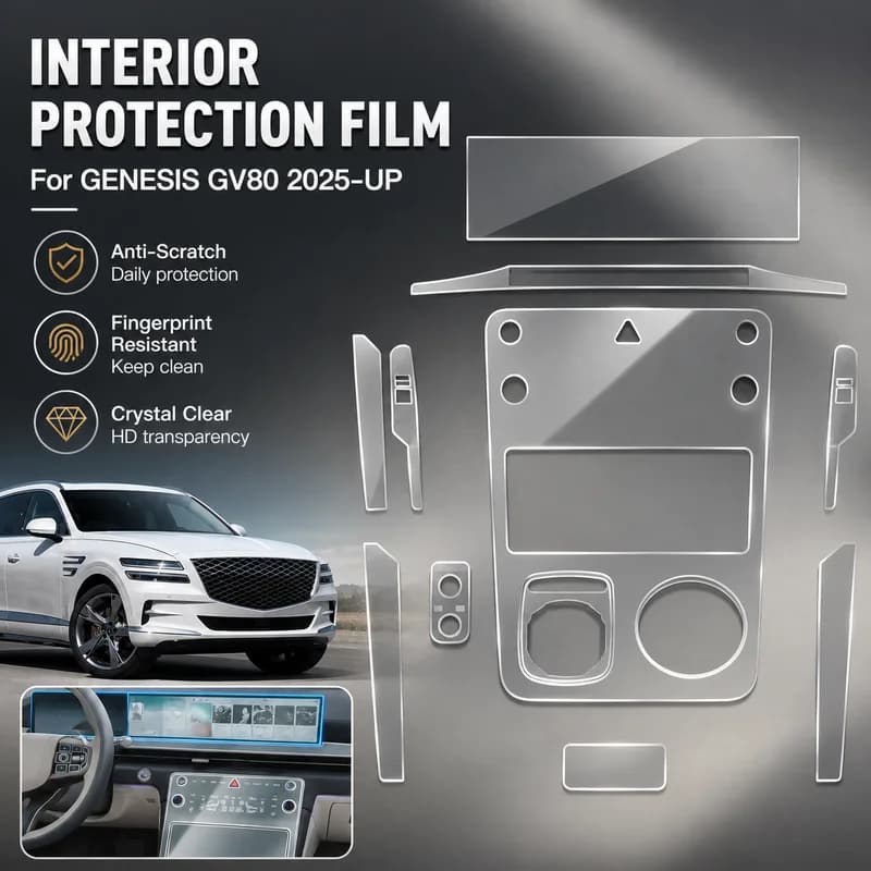 For GENESIS GV80 2025 Car Interior Protection Anti-Scratch Film Navigation Screen Center Control Accessories Styling Upgrade
