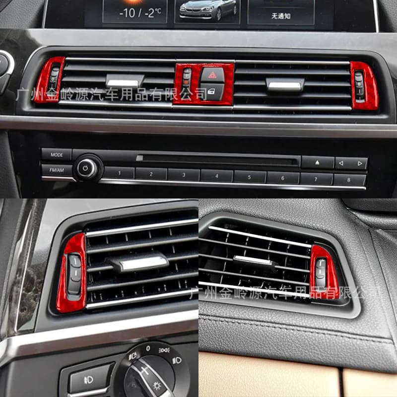 Suitable for 11-18 BMW 6 Series F12F13 car interior modified carbon fiber air outlet decorative stickers