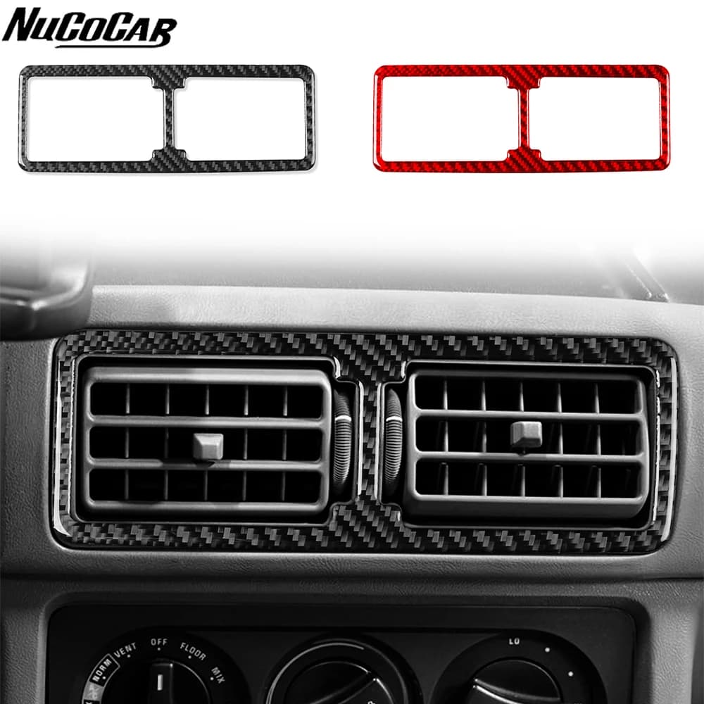 For Ford Mustang 1987-1993 Carbon Fiber Central air conditioning vent panel frame Car Accessories Interior Decorative Stickers