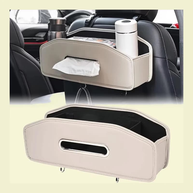 3-in-1 multi-functional, storage box, car seat back storage rack, car paper towel holder and storage box hook