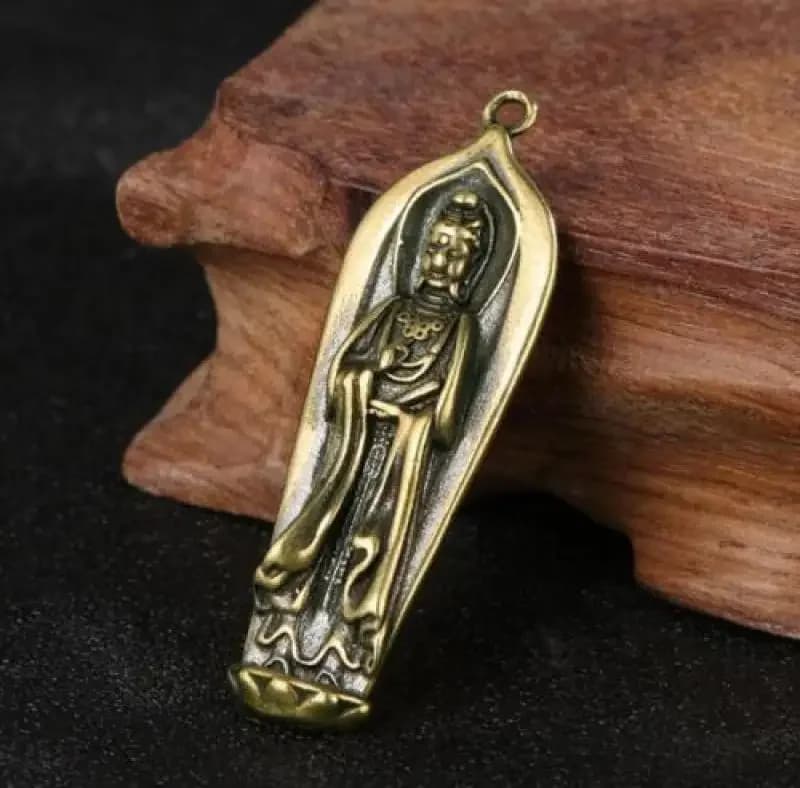 Guanyin Statue Casting Old Collectable Brass Chinese Handmade Antique