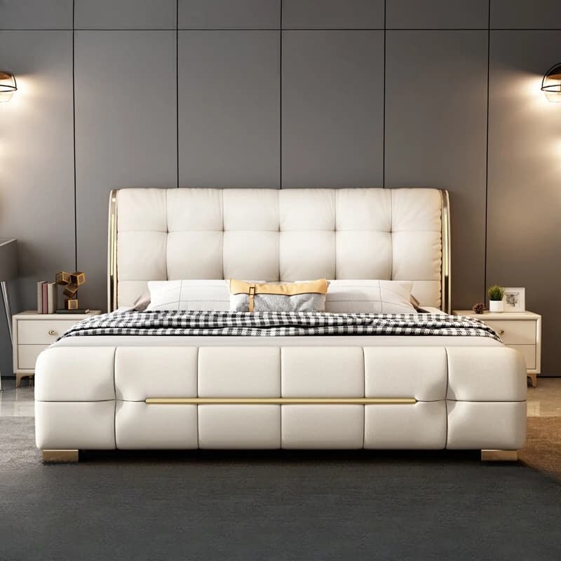 High Quality Minimalist Beds Beauty Princess European Full Simple Fashionable Bed Comfortable White Cama Casal Furniture