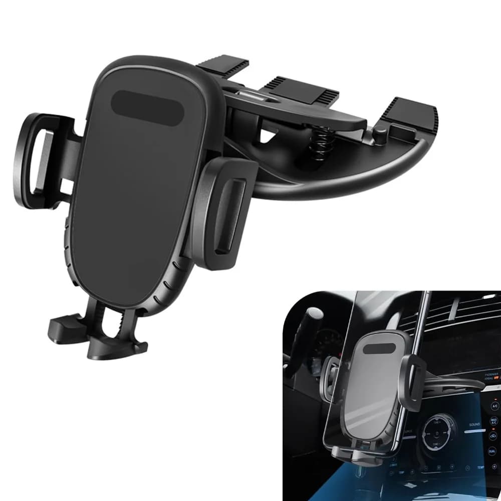 Cell Phone Car Mount CD Port Clip-Type Navigation Holder 360 Degree Ball Adjustment Accessories Universal for Smartphones
