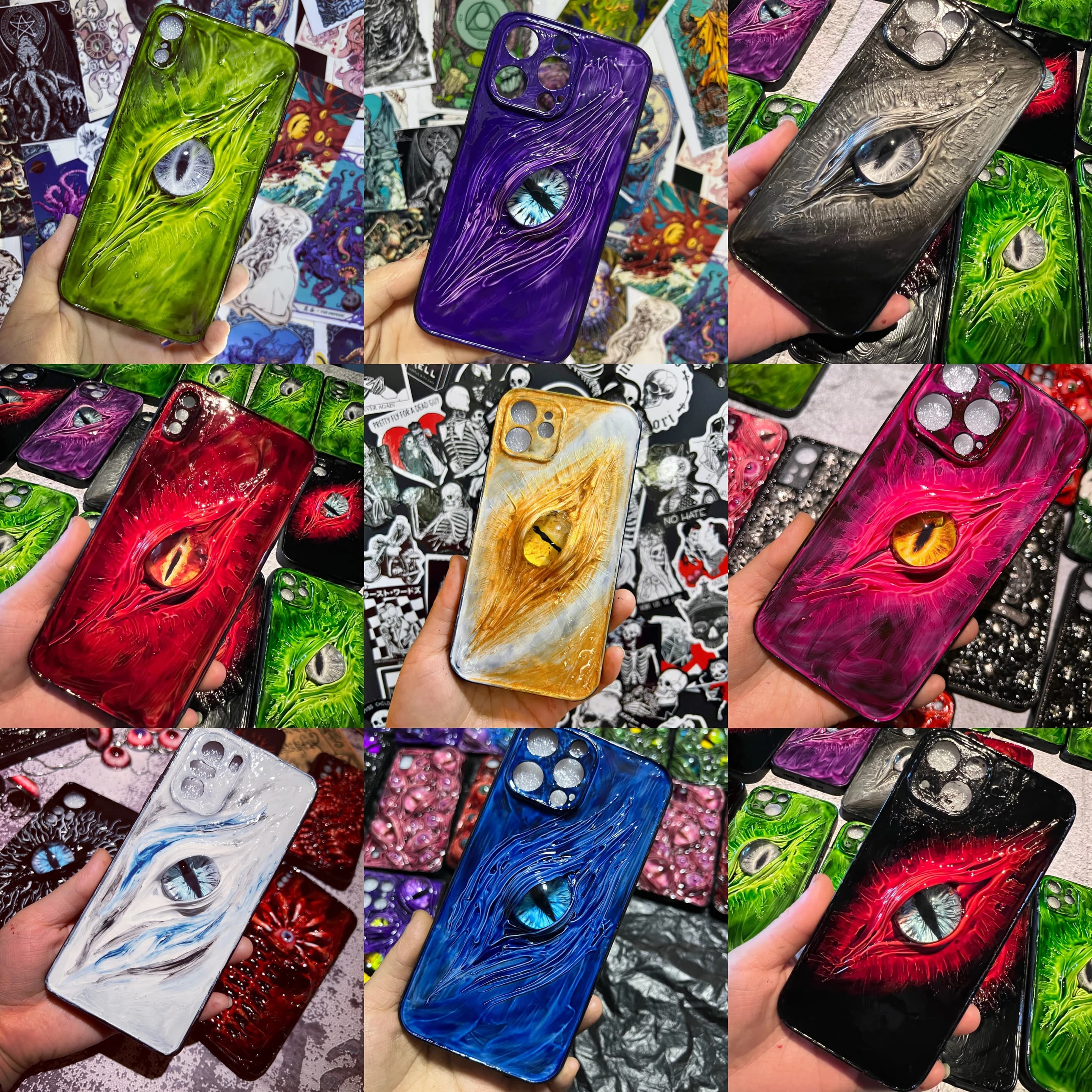 4003 Handmade 3D Horror Gothic Heavy Taste Aesthetic Phone Case Cover for  IPhone Xiaomi Huawei Samsung for Halloween Lovers