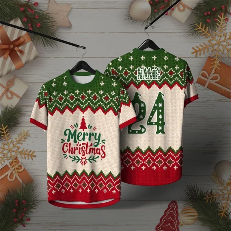 3D Printed Christmas Customized T Shirt For Men Women Reindeer Pattern T-Shirts Summer O-Neck Street Loose Tops Short Sleeve Tee