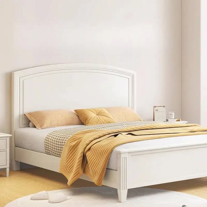 Unique White Double Bed Minimalist Solid Wood Japanese Storage Double Bed Frame Pliable Modern Cama Box Solteiro Furniture Home