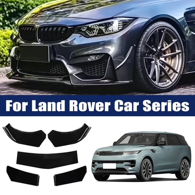 5Pcs Front Bumper Lip Body Kit, ABS Spoiler Splitter Canard For Land Rover Range Rover Evoque Velar Discovery Sport Defender