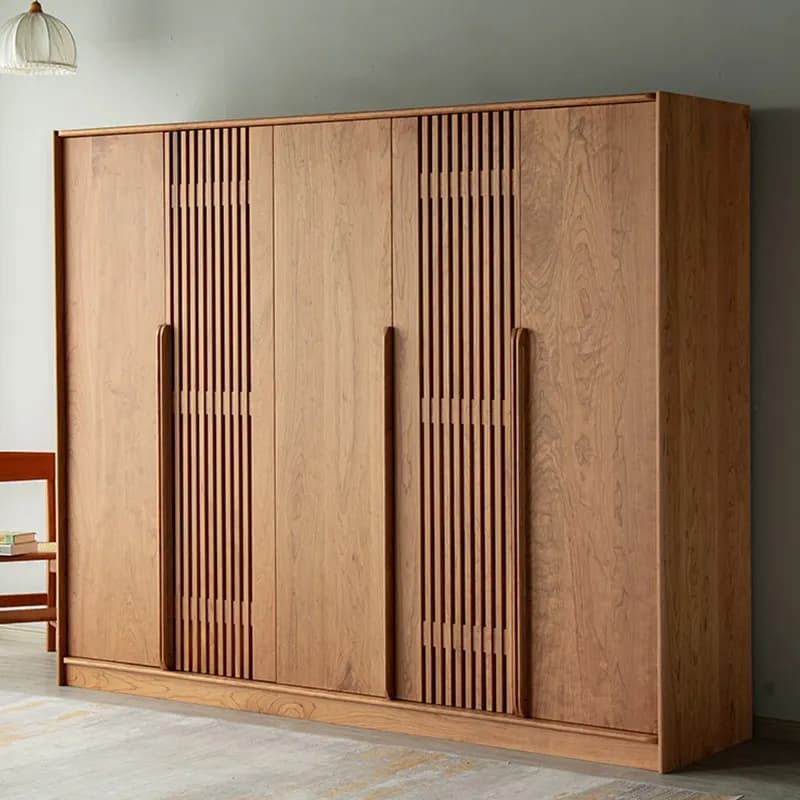 Brown Square Vintage Wardrobe Rustic Simple Tall Wooden Room Storage Wardrobe Bedroom Clothes Armario Furniture For Home