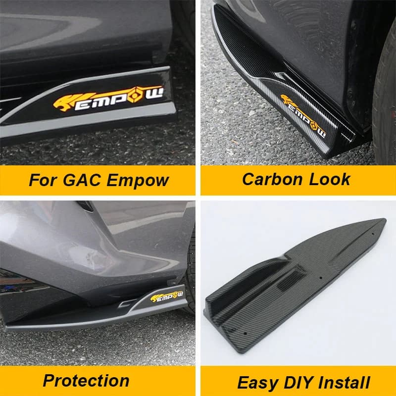 For GAC Trumpchi Empow Dodge Attitude GT 2021-2025 Rear Bumper Side Corner Anti Scuff Protection 1Pair Black Carbon Accessories