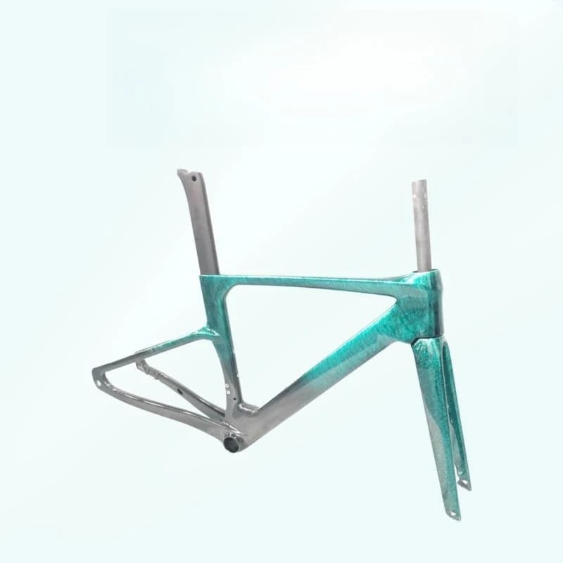 Full carbon fiber inner wiring road car frame, three-piece set, water pattern paint plus chameleon