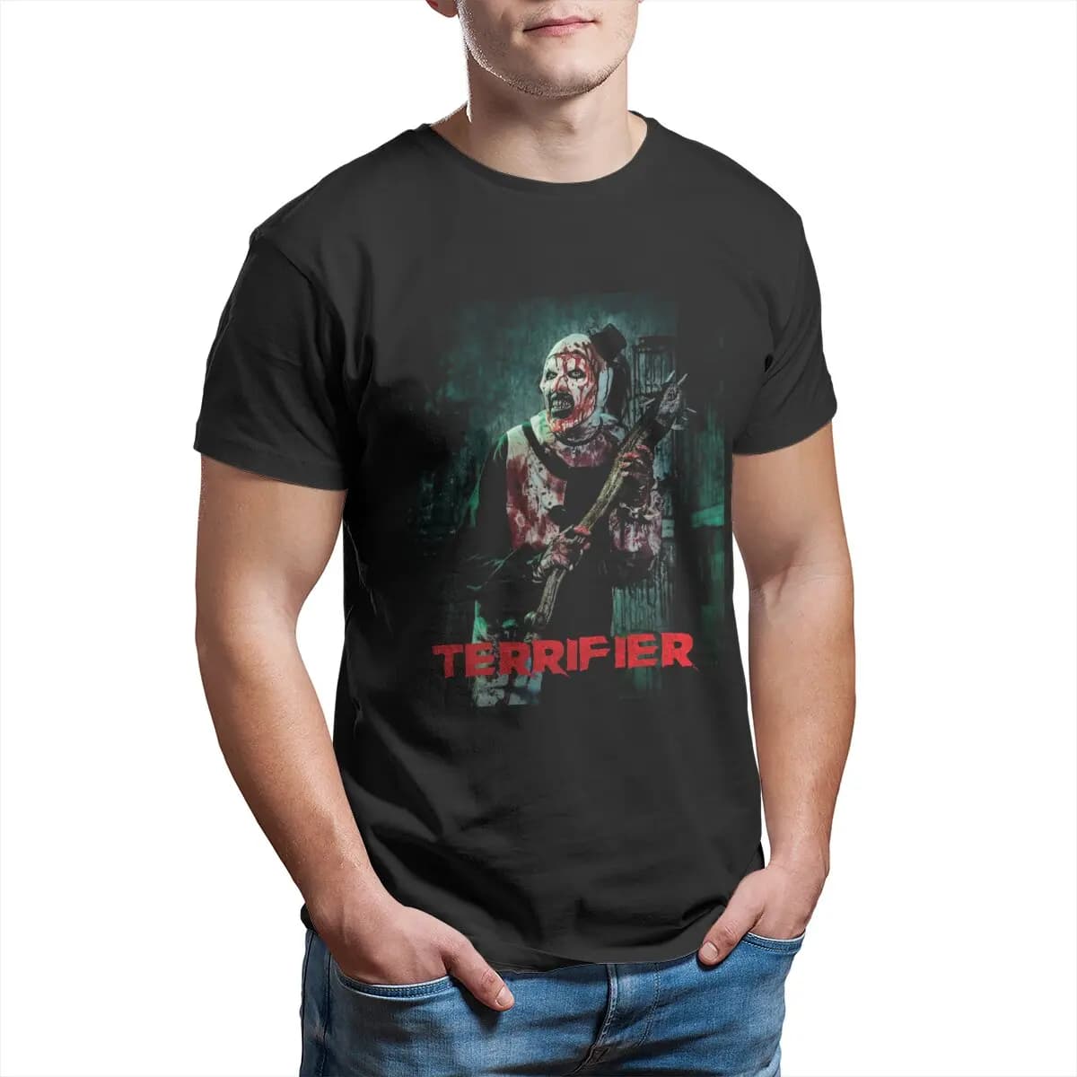 Horror movie Scary clown Halloween Terrifier Film Unisex T-Shirt for Men Cotton Vintage Tees  Tops 4XL 5XL 6XL