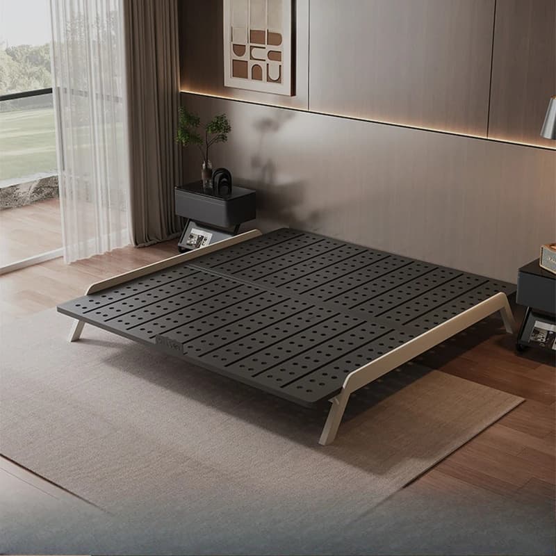 Carbon steel environmental protection 0 formaldehyde no bedside bed Italian minimalist master bedroom modern minimalist no