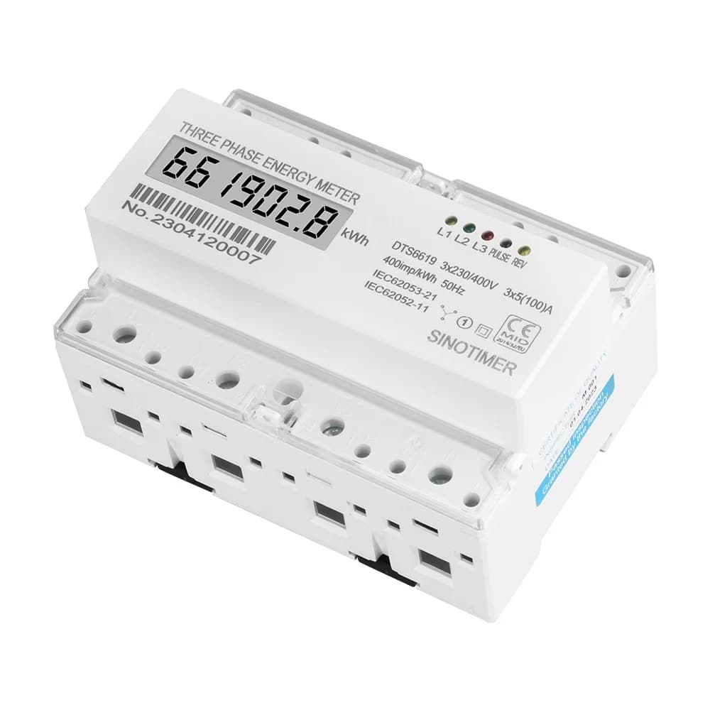 DTS6619-028 Three-phase LCD Display Power Meter Power kWh Household Meter Power Meter 3x230/400V 3x5(100)A 50Hz Energy Meter