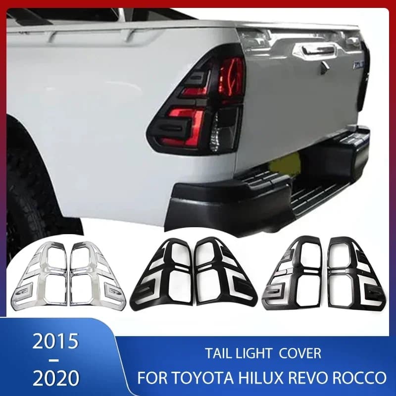 Tail Lights Cover Brake Lamp Trim For Toyota Hilux Revo Rocco 2016 2017 2018 2019 TruckMasters OX SR5 Car Accessories