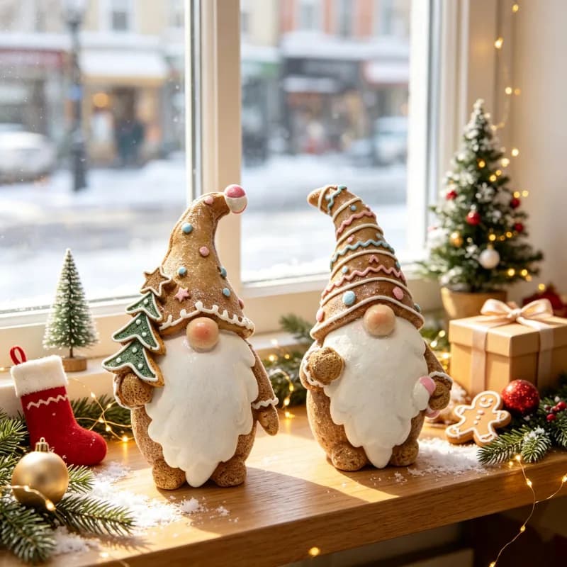 Christmas Holiday Desktop Decoration Holding Gifts Candy Santa Claus Figurines Statue Resin Crafts Ornament Home Living Room Dec