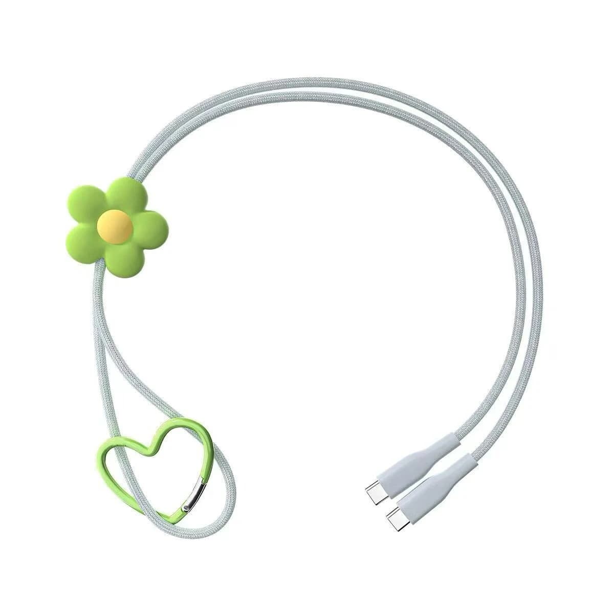 Creative Silicone Love Hook Flower Cable Organizer Phone Charm Accessories for Galaxy for IPhone 12 13 14 15 16 17 Pro Max Case