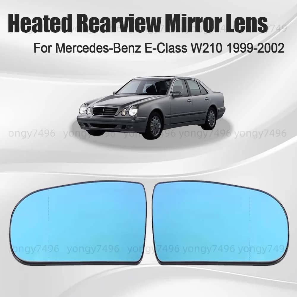 Replace Car Wide Angle Blue Heated Rearview Mirror Lens For Mercedes-Benz E-Class W210 1999 2000 2001 2002 Cars Accessories
