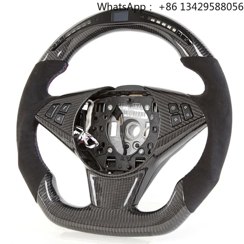 Custom LED Display Suede Carbon Fiber Steering Wheel Car Accessories for BMW 6 Series E64 630i 645ci 650i Steering Wheel