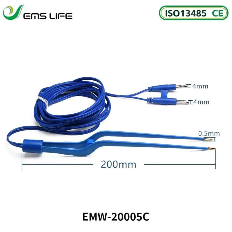 Disposable Bayonet Irrigation Bipolar Forceps with Double 4.0MM Connector for Electrode Multiple Sizes 160MM 185MM 200MM 235MM