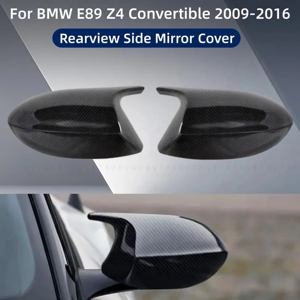 Car Upgrade Carbon Fiber Rearview Mirror Caps Wing Side Mirror Cover For BMW E89 Z4 Convertible 2009-2016 Accessories Black