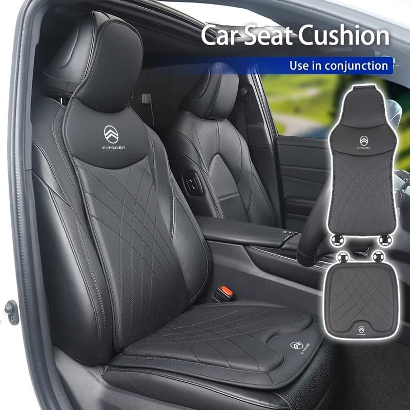 Car Front Rear Seat Cover Leather Cushion Backrest Protective Mat For Citroen C4 C3 C5 C5X e-C4 X e-C3 C-Crosser C-Elysee C1