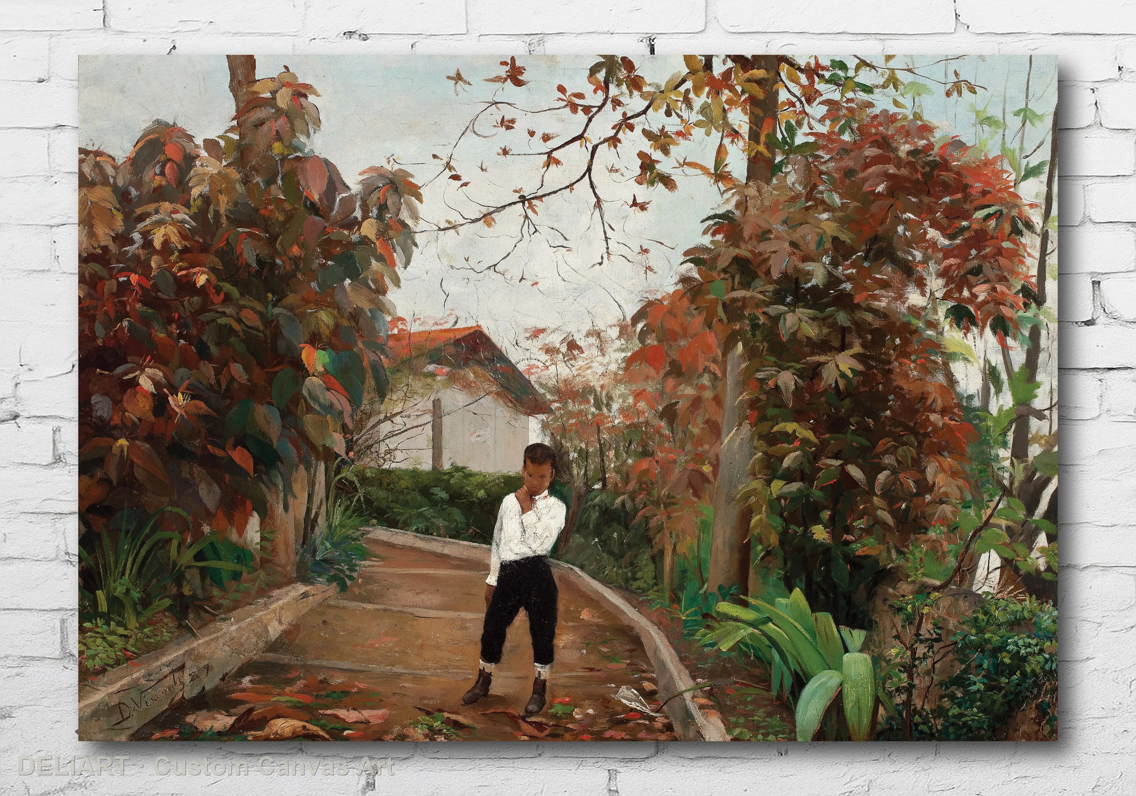 Impressionist Garden Scene by Eliseu Visconti, 1889 - Fine Art Canvas Wall Art Poster Print Vintage Home Decor Unframed