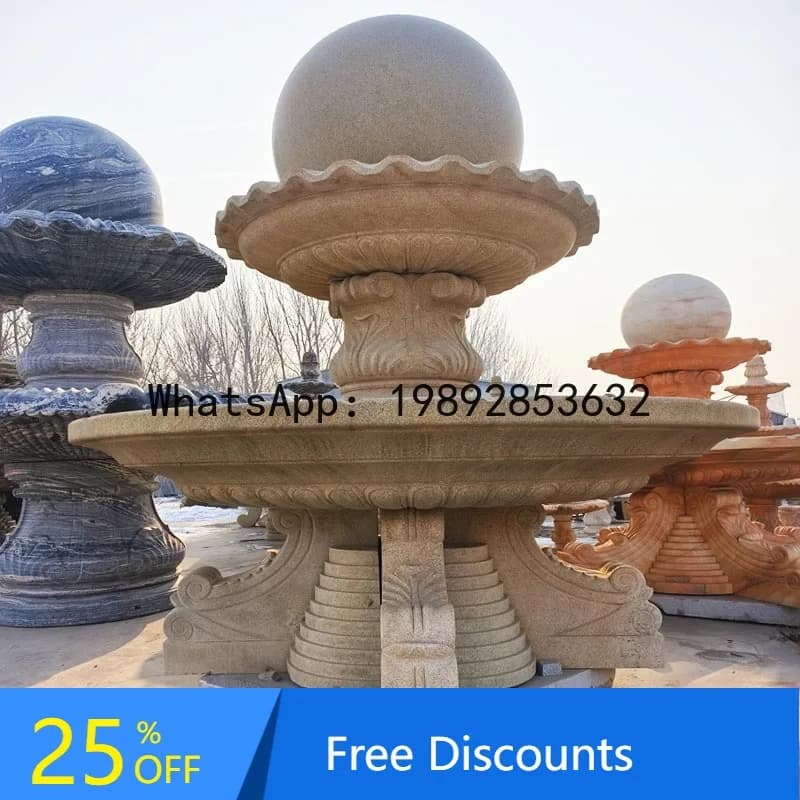 CZ   Fountain Feng Shui Ball European Style Outdoor Large Flowing Water Spray Water Community Villa Courtyard Landscape Ornament