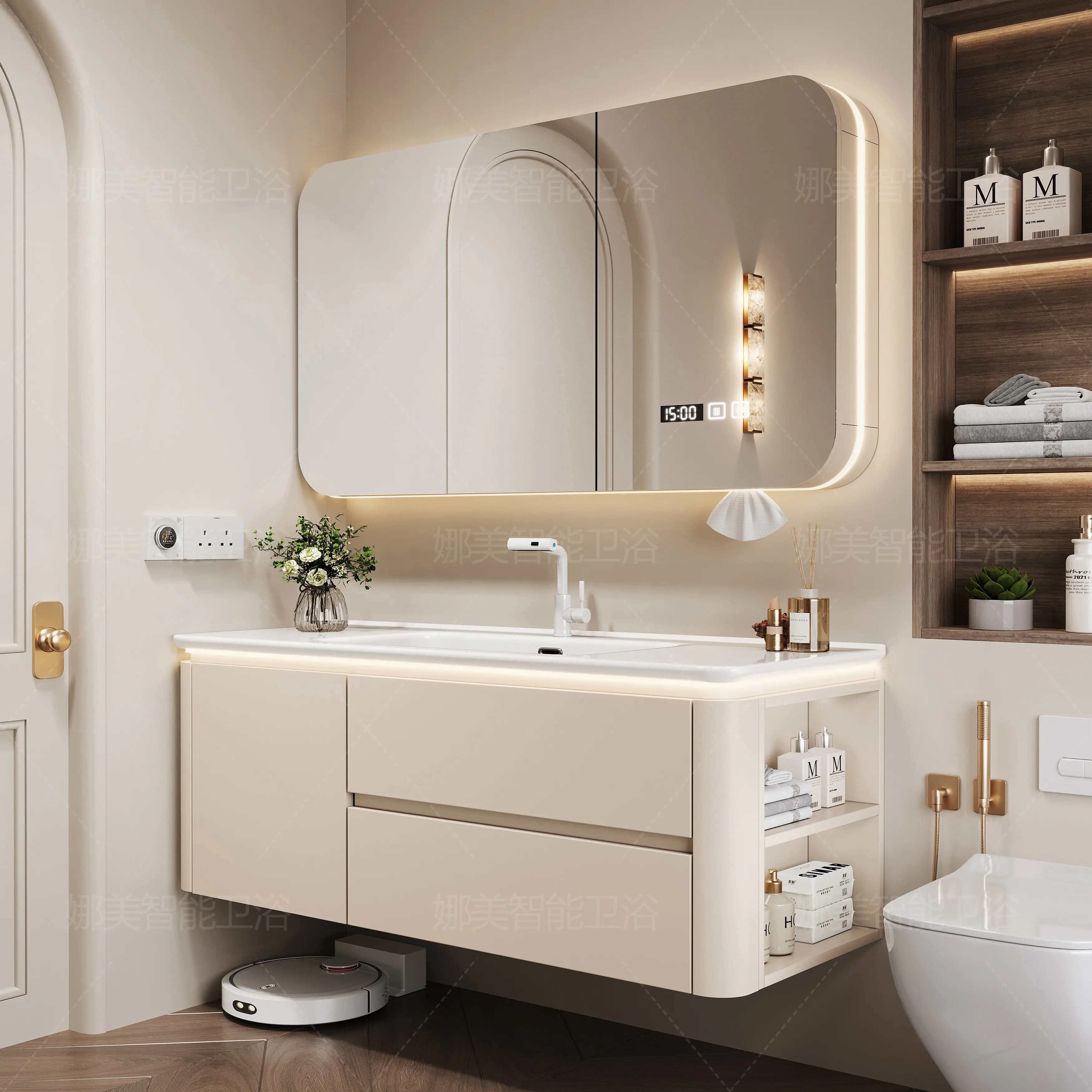 Modern Luxury Cupboard Skincare Drawers Paper Space Saver Partitions Toilet Bathroom Cabinet Organizer Gabinete Room Furniture