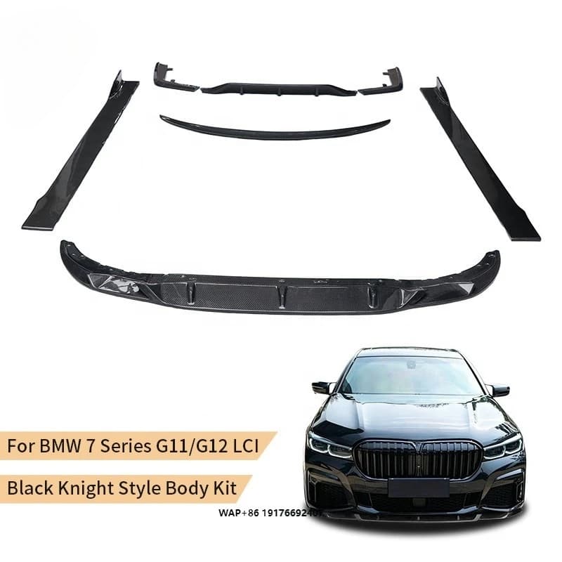 Real Carbon Fiber Body Kit for 7 Series G11 G12 LCI M Sport Facelift Black WA Style Front Lip Rear Diffuser Trunk Spoiler