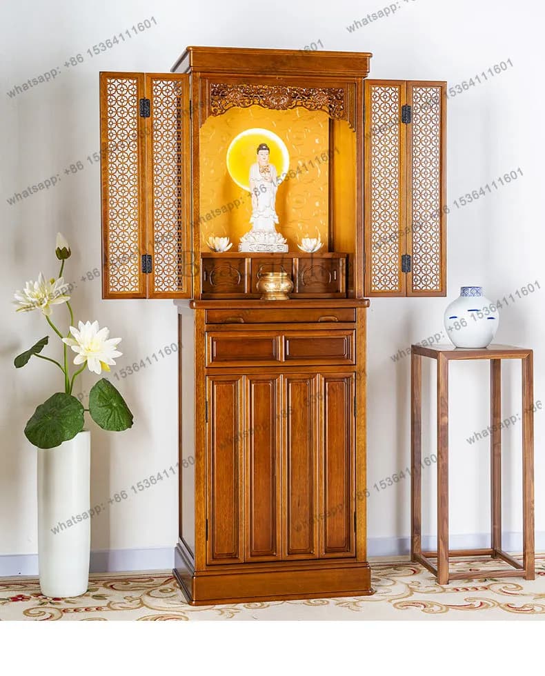 FG Buddha Shrine Altar Clothes Closet Cabinet Table Solid Wood