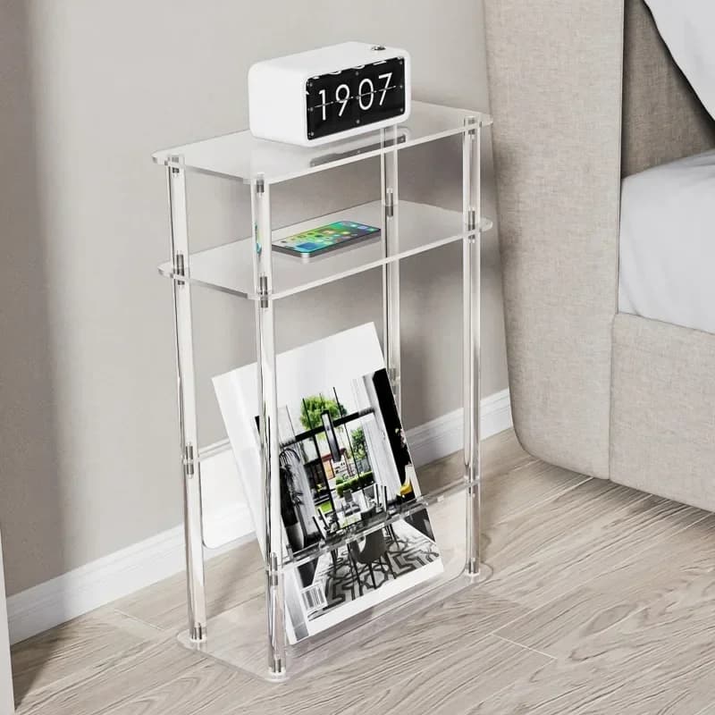 Internet celebrity acrylic coffee table three-layer magazine rack landing