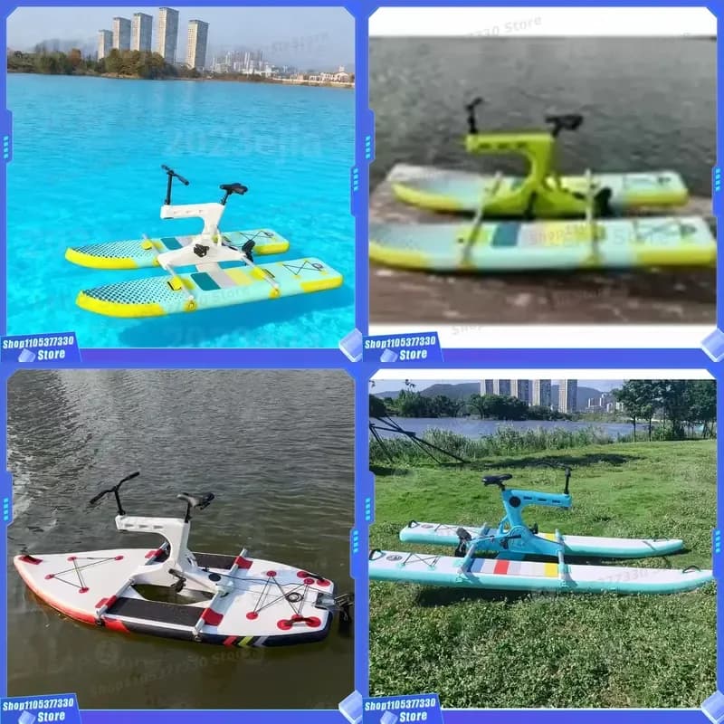Inflatable Floating Pedal Bicycle for Bike Water Play Equipment for Residential Use-Pedal Bike Boat for Sea Water Riding