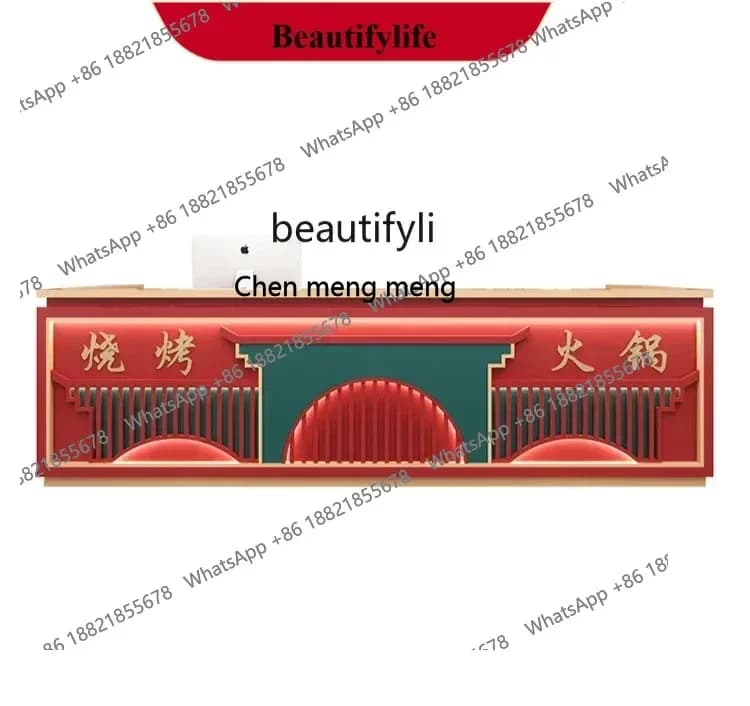 X  New Chinese style, bar counter, retro restaurant barbecue shop, front desk checkout page