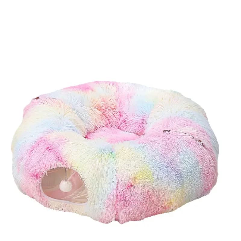 Dismountable and foldable custom plush donut pet nest