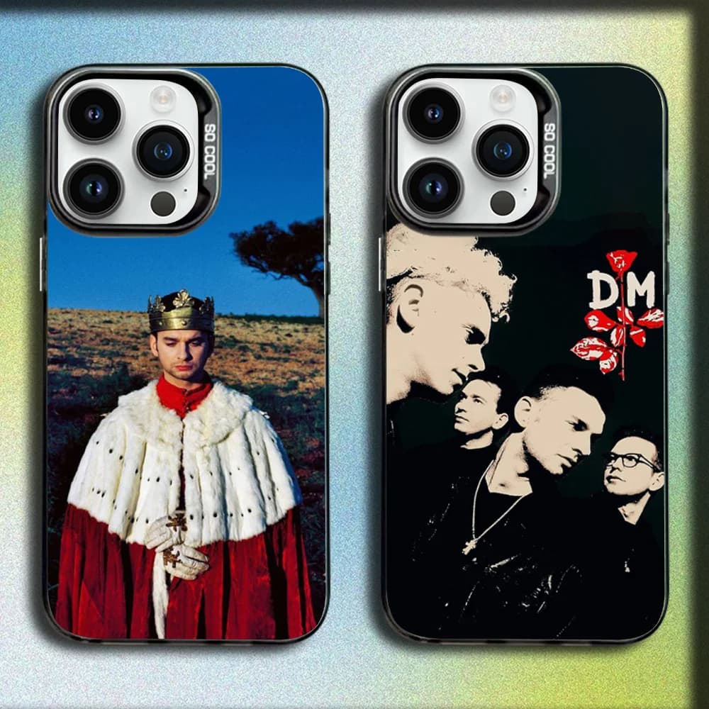Band D-Depeche Mode Phone Case For iPhone 16,15,14,13,12,11,Mini,Pro,SE,MAX Gray Matte Silicone Black Cover