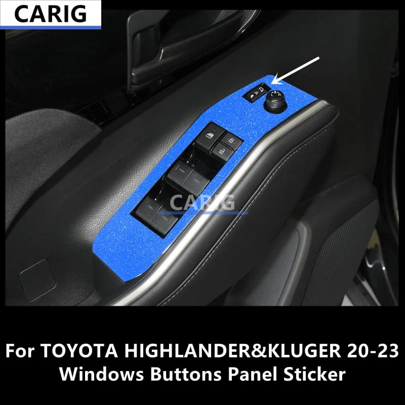 For TOYOTA HIGHLANDER&KLUGER 20-23 Windows Buttons Panel Sticker Modified Carbon Fiber Interior Car Film AccessoriesModification