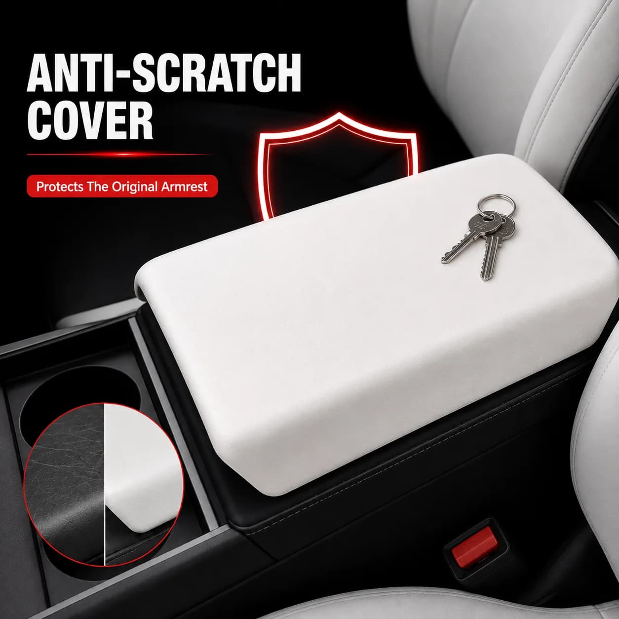 Soft TPE Center Console Armrest Cover Protective Case Pad for Arm Rest Lid Car Interior Trim Accessories