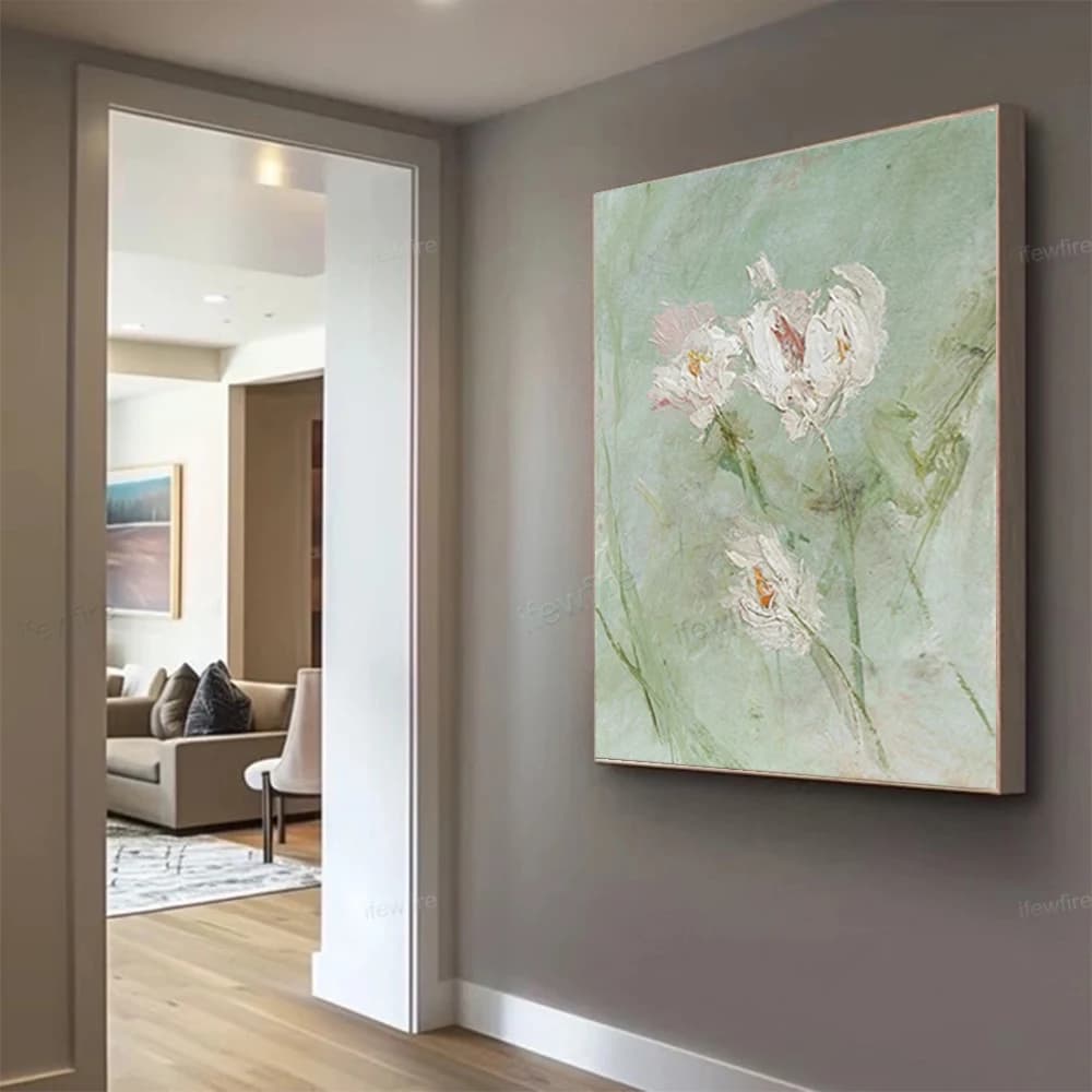 Nordic Abstract Floral Wall Art Decor Picture Handmade Oil Painting On Canvas Poster Decorate Living Room Office And Home Mural