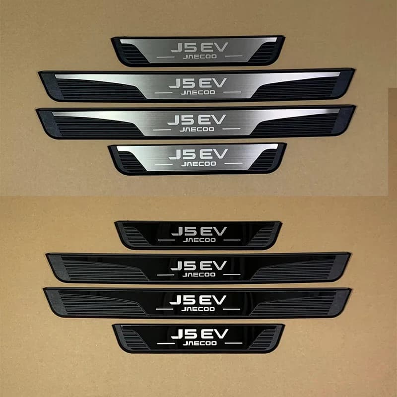 For Jaecoo J5 EV 2025 2026 2027 Spare Parts Car Door Sill Protector 3d Sticker Stainless Steel Threshold Strips Auto Accessories