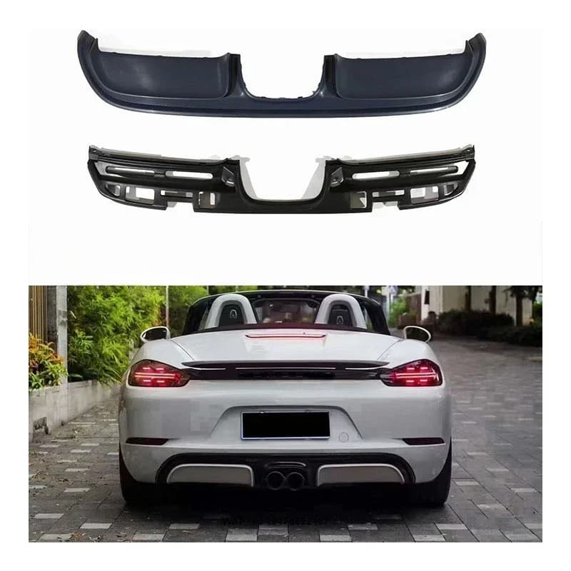 For  2017 up Ports Cayman Boxster 718 Upgraded GTS Bumper with Exhaust Rear Diffuser Bolt-On