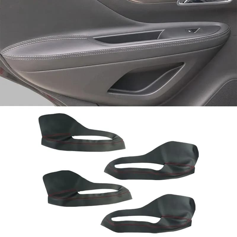 For Buick Encore 2013‑2016 4‑Piece Microfiber Leather Door Armrest Panel Cover Auto Interior Protective Trim Parts