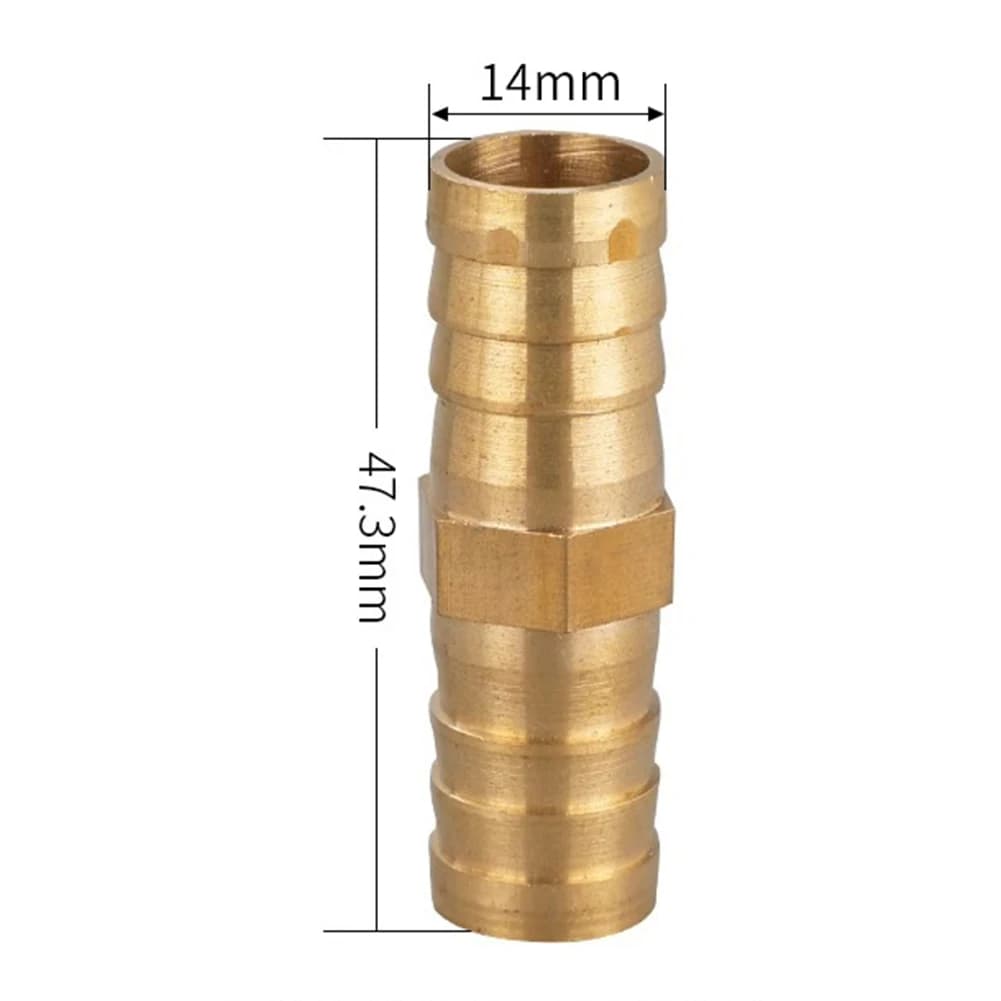 14mm 16mm Brass Barbed Straight Connector Hose Fitting For Water For Steam Air Fuel Oil Gas Pipeline Industrial Plumbing Parts